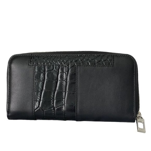 Tod's Italy Black Croc-embossed Leather Zip Wallet, XAMTTA0400M51B999 - Picture 1 of 8